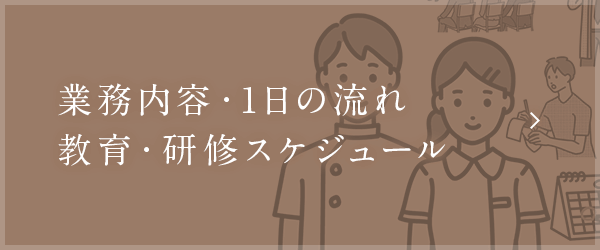 業務内容・1日の流れ 教育・研修スケジュール