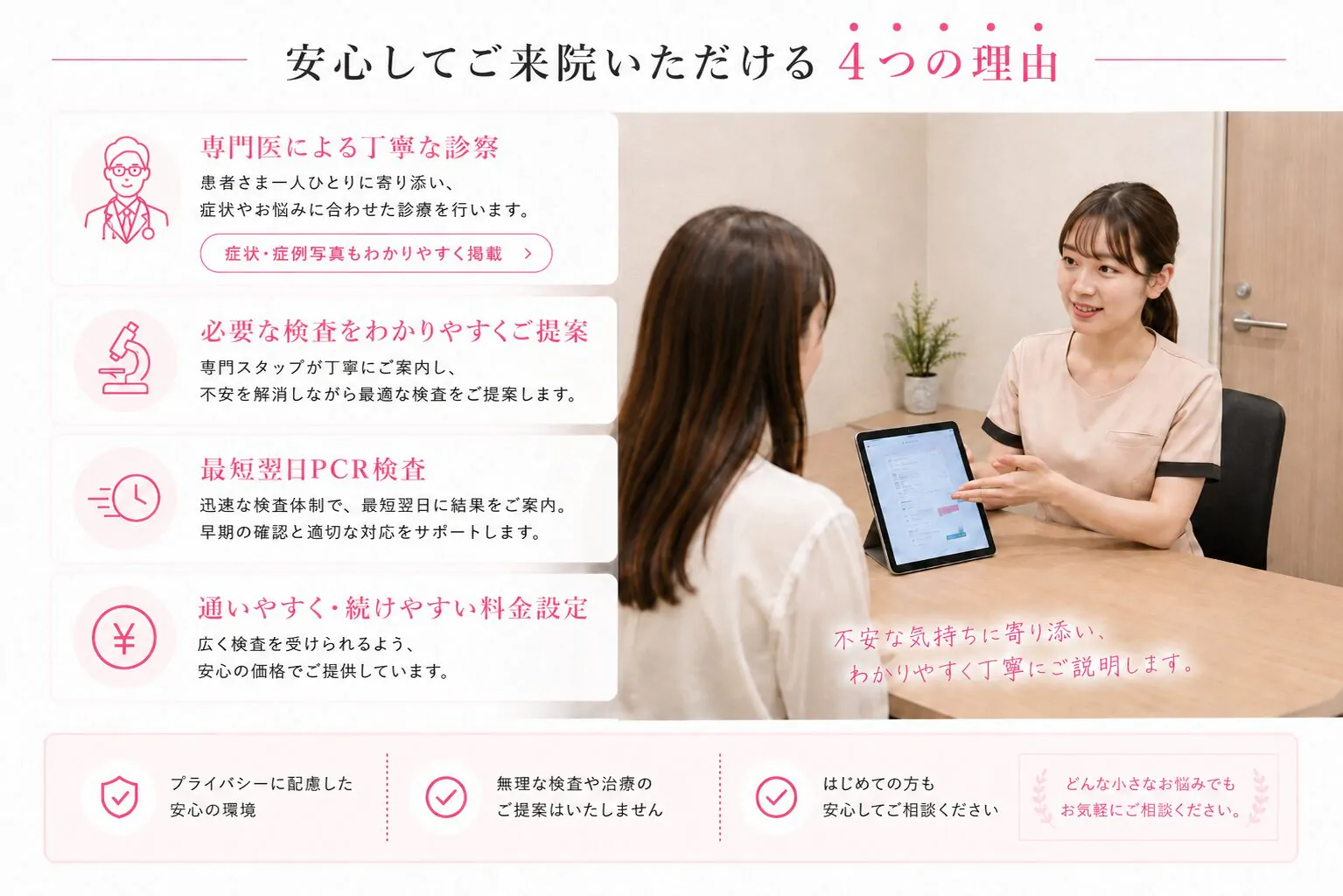 安心してご来院いただける4つの理由